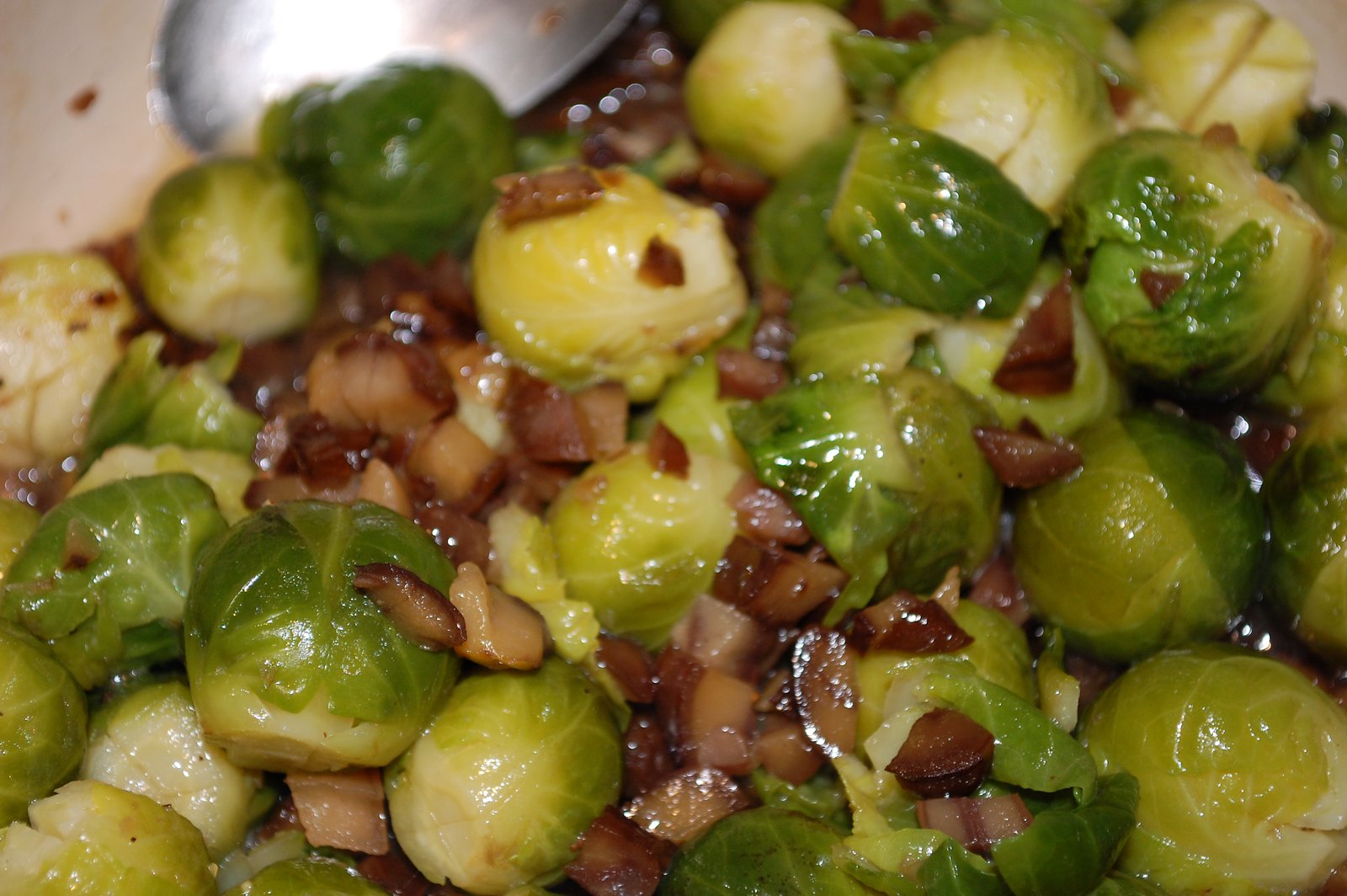 Brussels Sprouts With Chestnuts And Maple Syrup Glaze