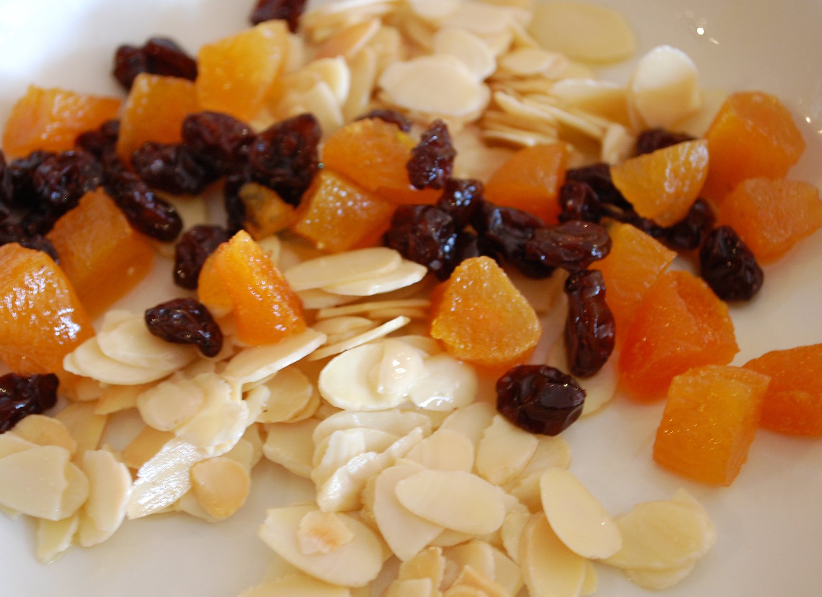 Lightly Fried Almonds, Apricots and Raisins