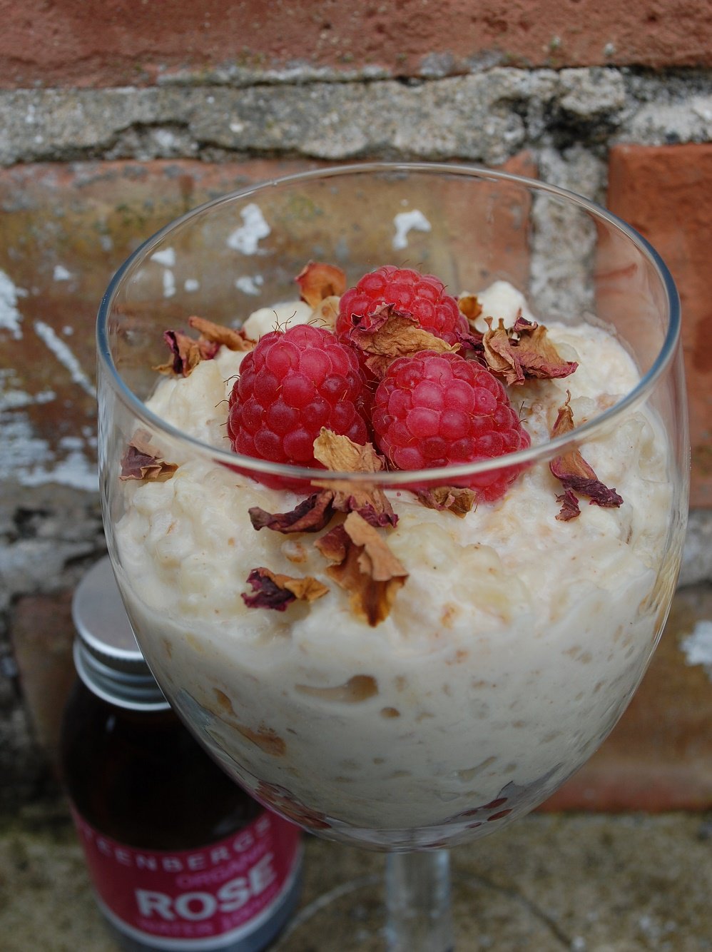 Rose Rice Pudding With Raspberries