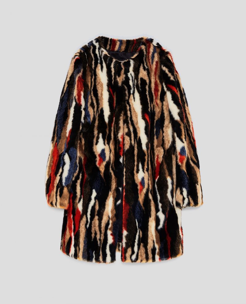 16 Black Faux Fur Coat Gy