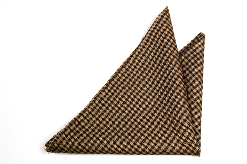 Bröstnäsduk i Ull - Mönster i beige, brunt och mörkblått - Notch HOLGER Bröstnäsduk i Ull - Mönster i beige, brunt och mörkblått - Notch HOLGER
