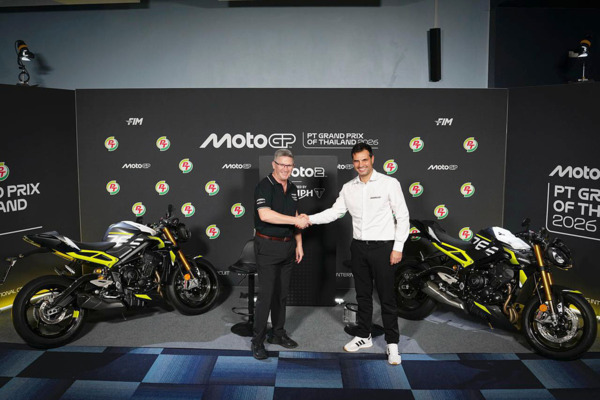 Steve Sargent, Chief Product Officer, Triumph Motorcycles and Alfonso Cartujo, MotoGP Sporting Director