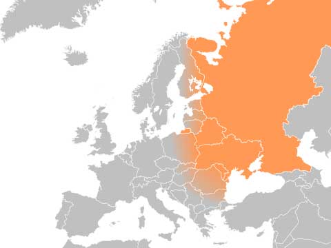 Map of Eastern European countries