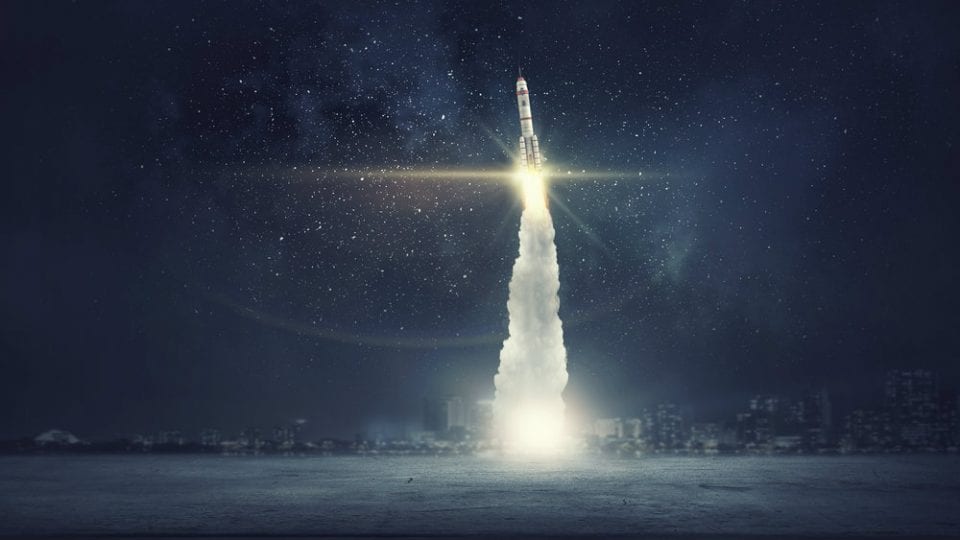 Rocket blasting off
