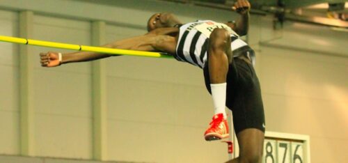 Dominic Ogbechie clears 2.22m for a world age best - one of our top moments of 2018.