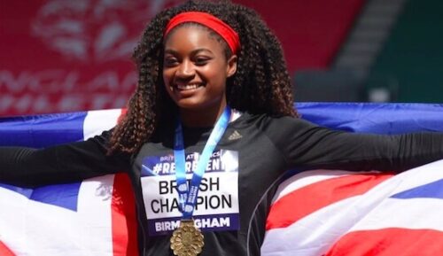 Naomi Ogbeta after winning the 2017 British triple jump title. Photo: Naomi Ogbeta.
