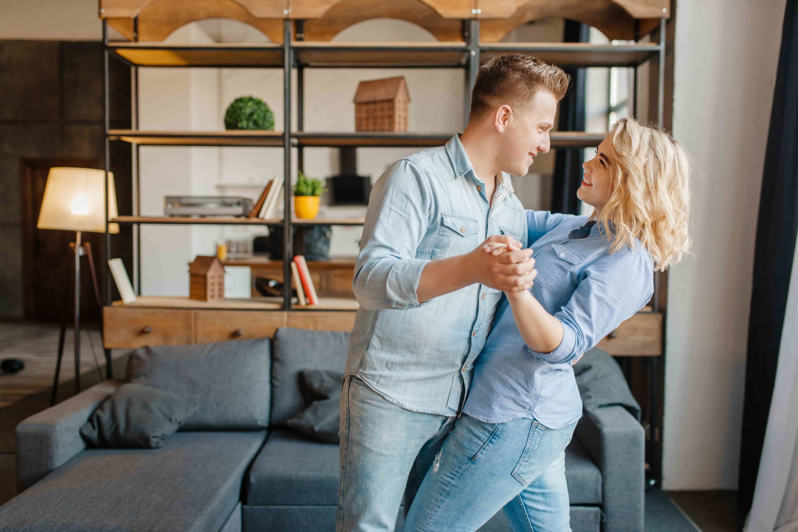 romantic couple dancing