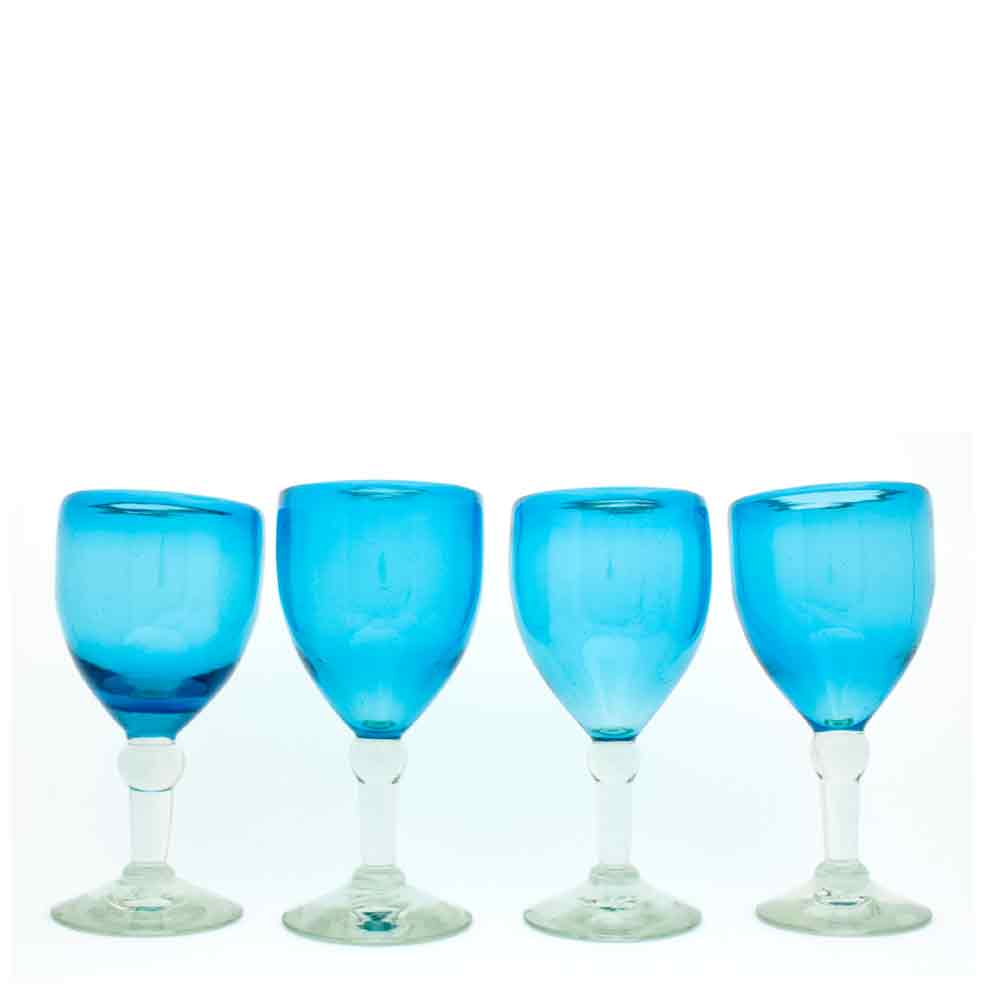 Turquoise wine glass Milagros