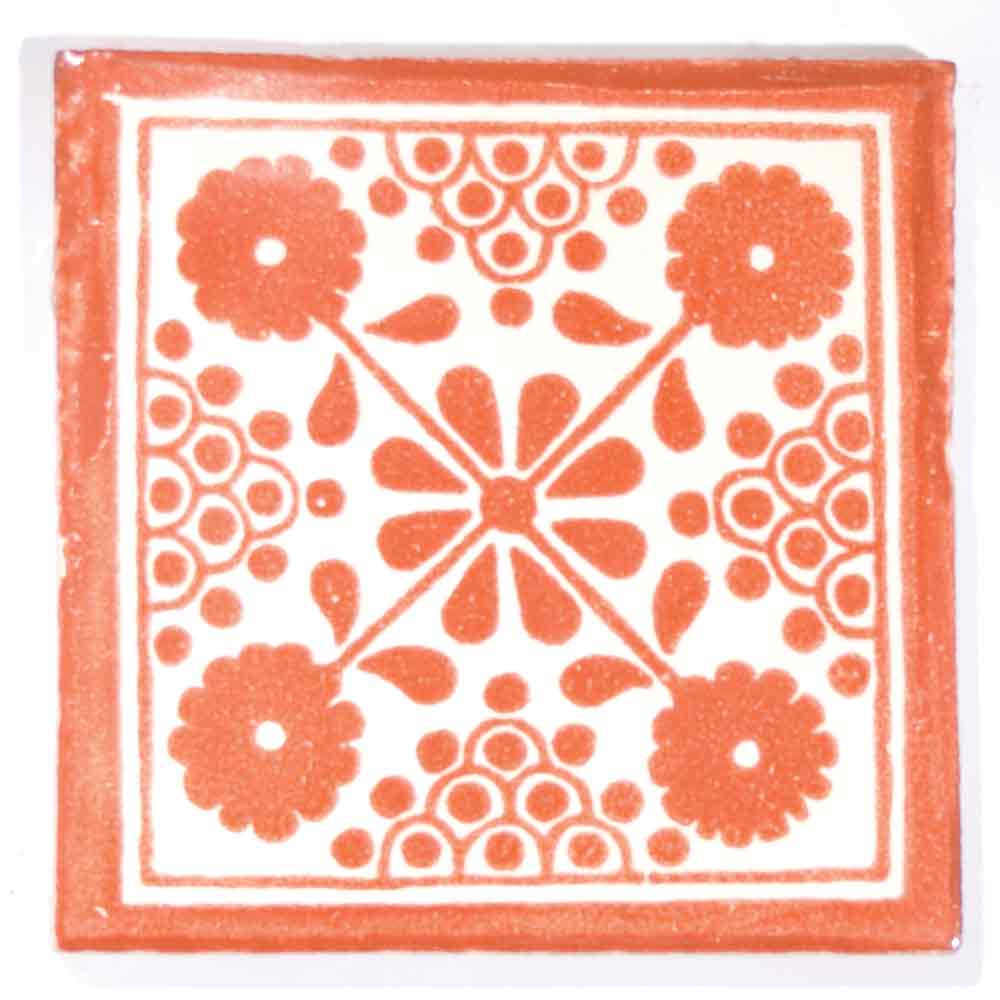 M035 Damask Terracotta 10.5 x 10.5cm Milagros