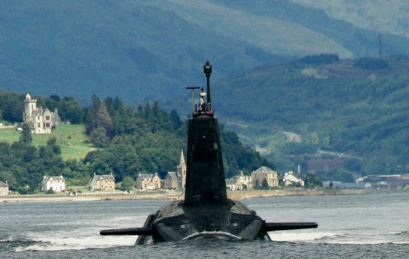 Trident submarine emerging from the water