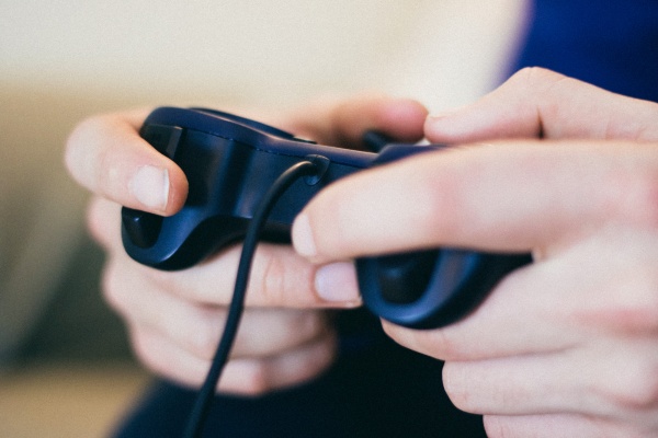 Person using video game controller