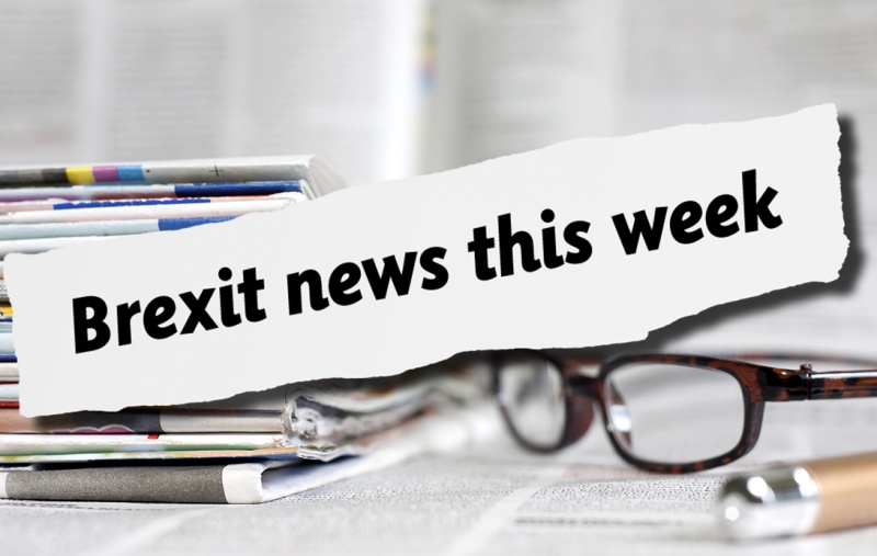 the words "Brexit news this week" on a scrap of paper