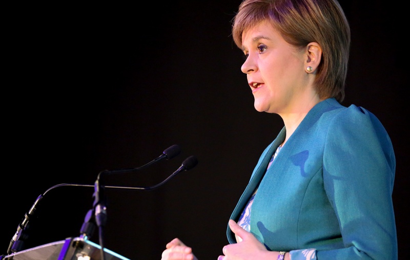 Nicola Sturgeon making a speech