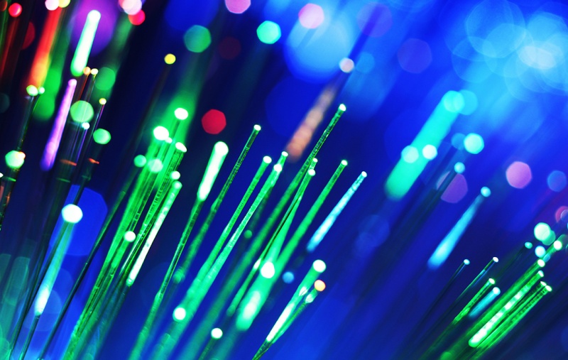 Close-up of fibre optic cables