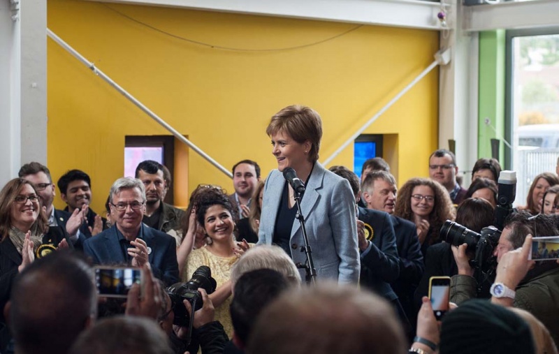 Nicola Sturgeon speaking at an event