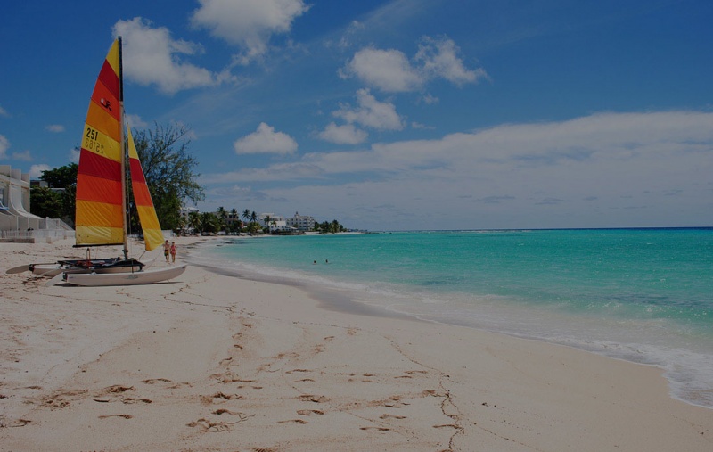 A sunny Caribbean beach