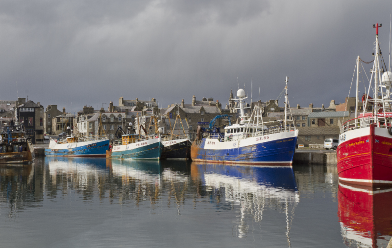 Fishing boats at a port