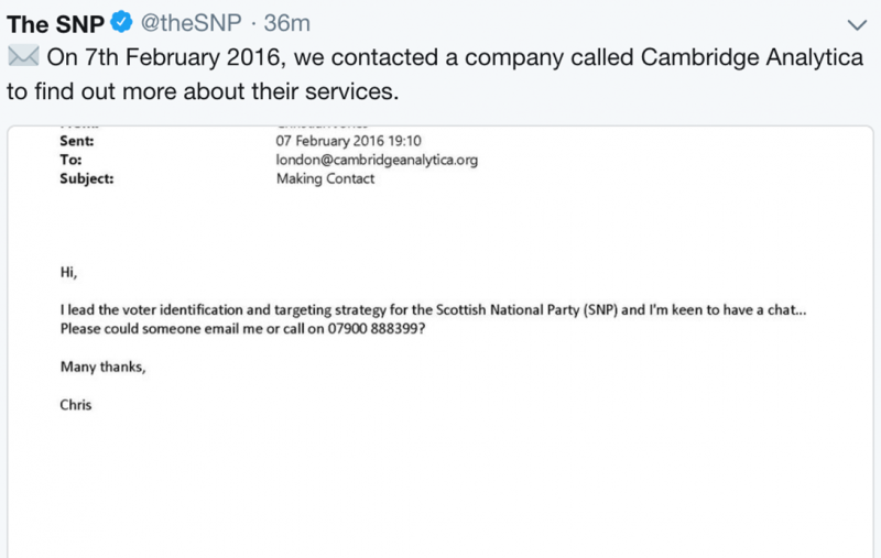 screenshot of email correspondence