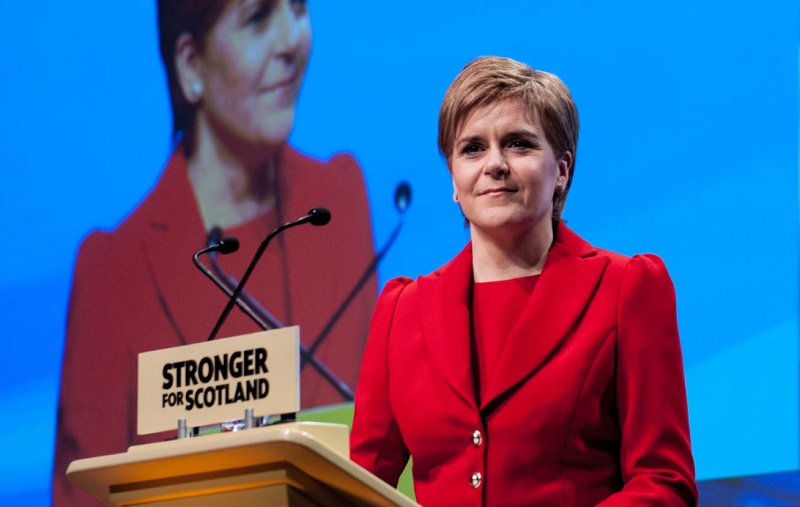 Nicola Sturgeon on stage at Conference