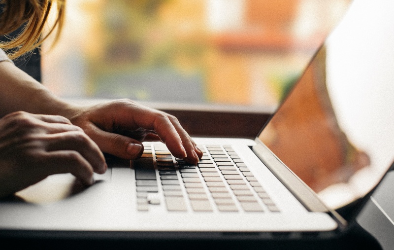 Person using a laptop