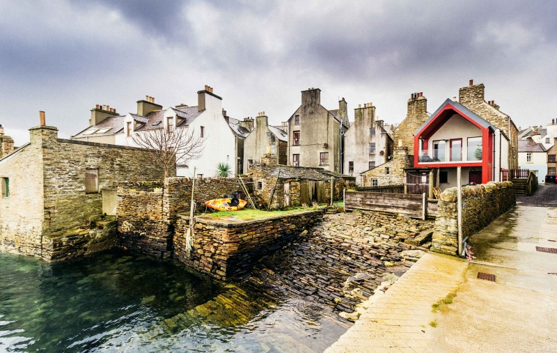 Houses facing on to the Harbour in the town of Stromness, Orkney
