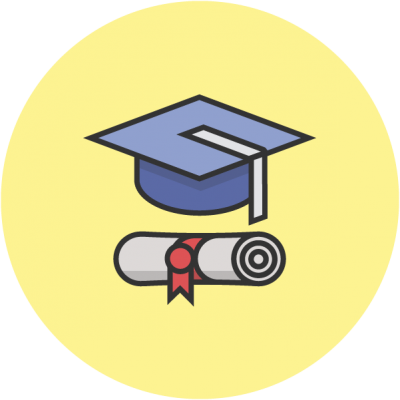 an illustration of mortarboard and a degree