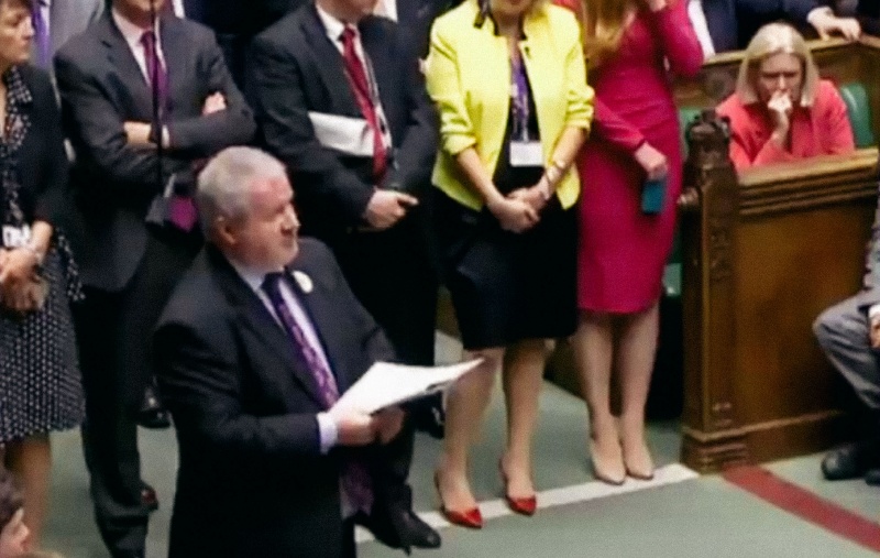 Ian Blackford reading a question at PMQs in Westminster