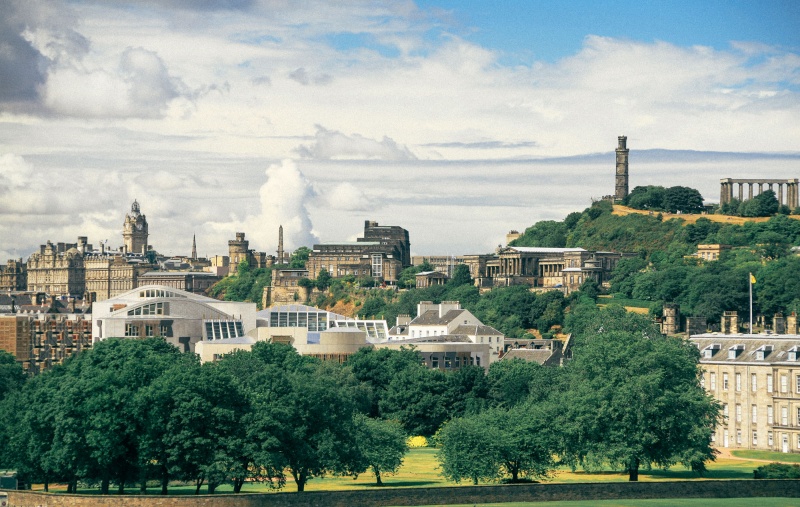 Edinburgh skyline with Holyrood park