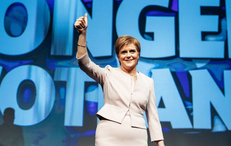 Nicola Sturgeon on stage at Conference