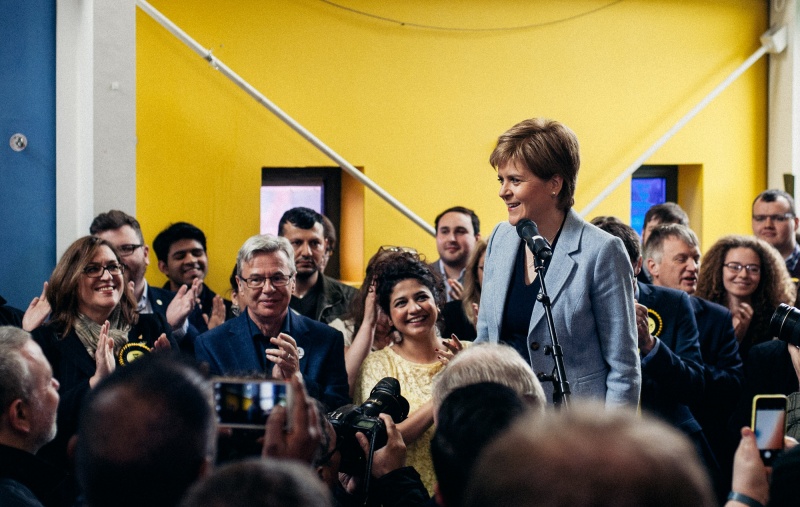 Nicola Sturgeon speaking during the 2017 Council elections