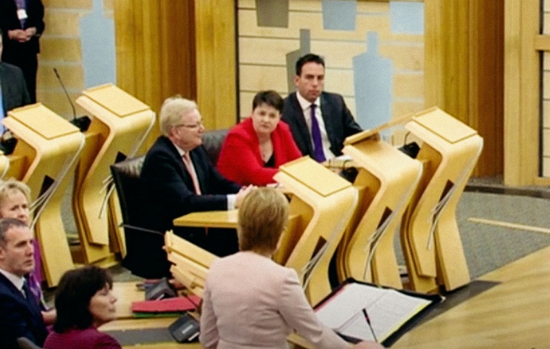 Nicola Sturgeon speaking in the Scottish Parliament