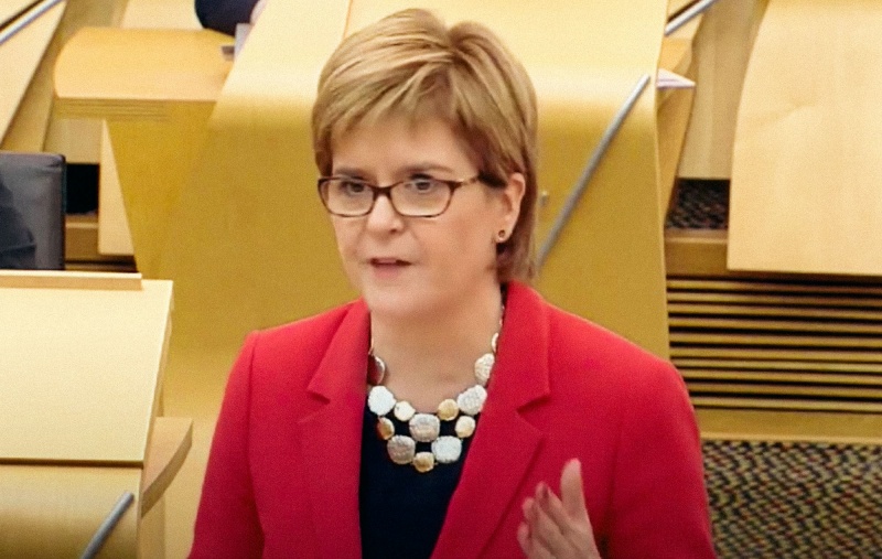 Nicola Sturgeon speaking in the Scottish Parliament