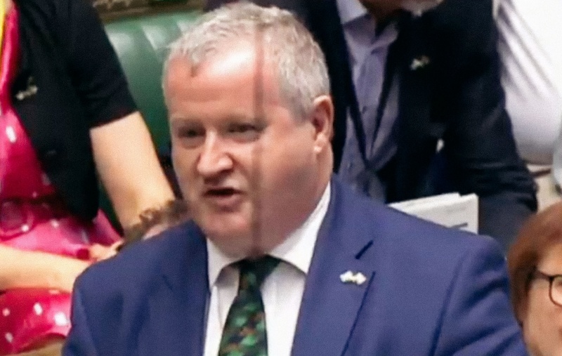 Ian Blackford reading a question at PMQs in Westminster