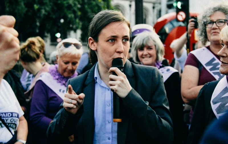 Mhairi Black and Ian Blackford with the WASPI women