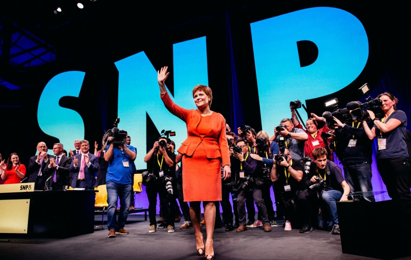 Nicola Sturgeon on stage at Conference