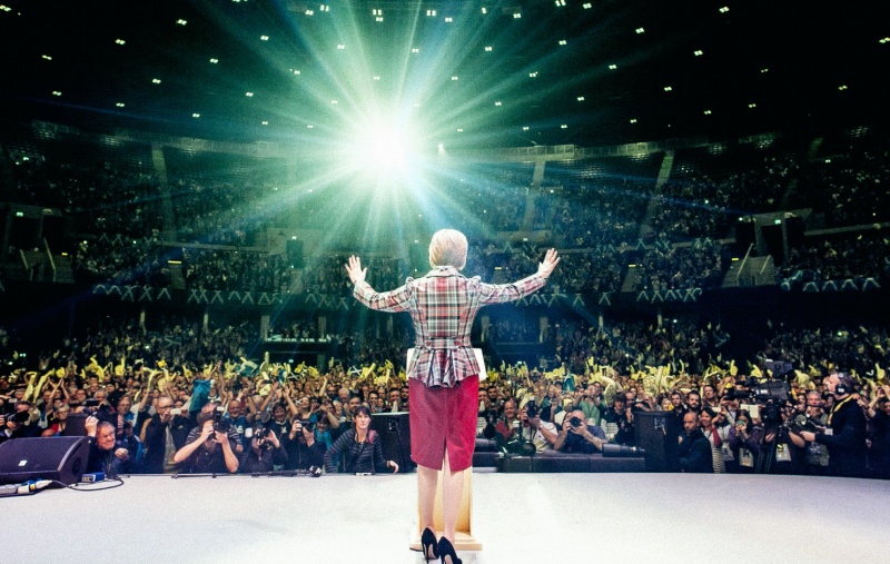Nicola Sturgeon on stage at the Hydro
