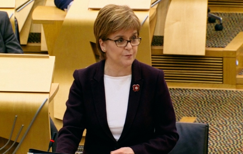 Nicola Sturgeon speaking in the Scottish Parliament
