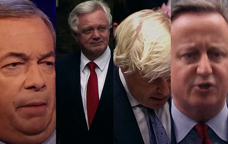 Nigel Farage, David Davis, Boris Johnson and David Cameron