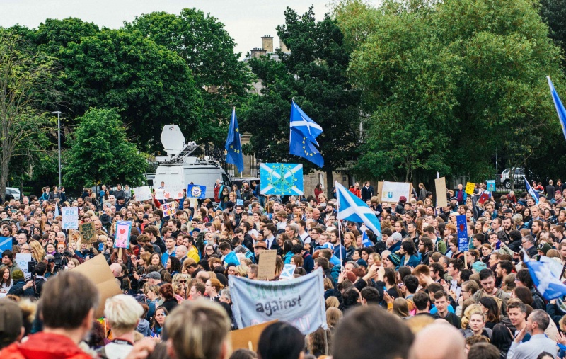 A rally outside of Holyrood in support of remaining in the EU