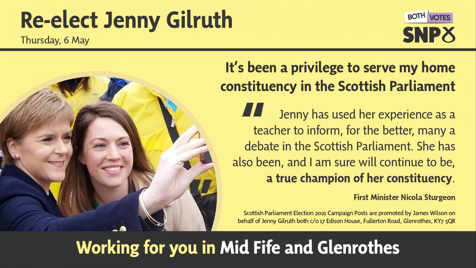 Re-elect Jenny Gilruth for Mid Fife and Glenrothes — Scottish National Party